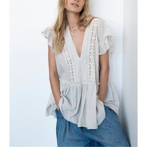 NWT Free People Baby Blues Tunic / Cream Combo